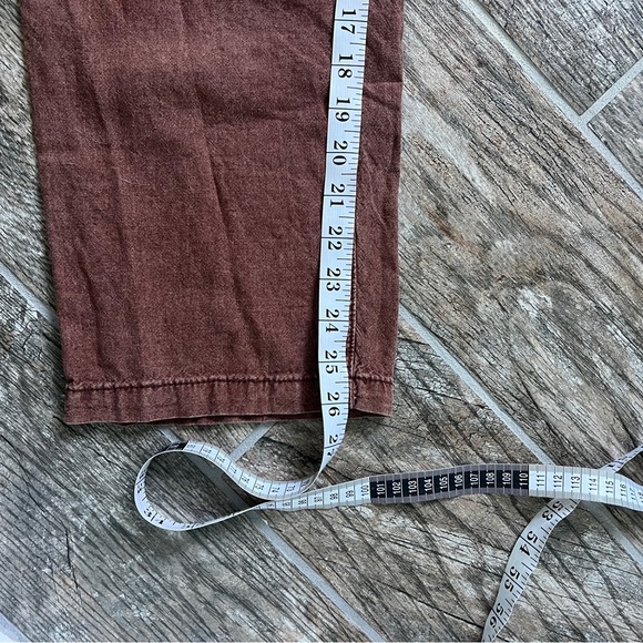 Pilcro Linen Blend Drawstring Pants, Brown, Wide Leg Relaxed Fit, Women’s Large - Picture 11 of 14